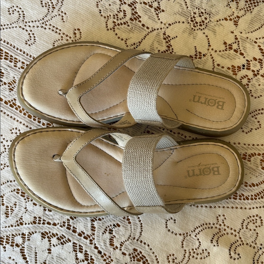 Born Women's Tan Beige Dual-Strap Sandals - Picture 6 of 8
